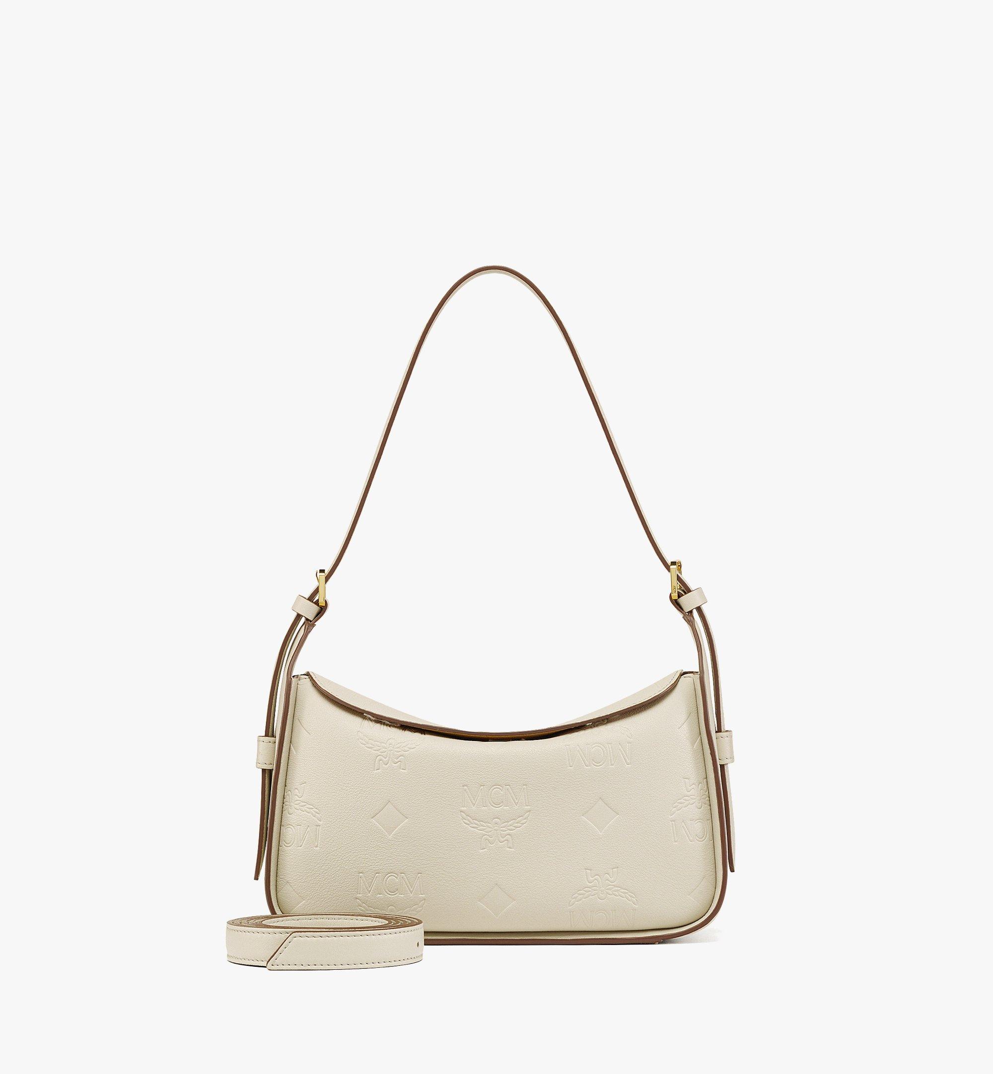 Aren Flap Hobo Bag in Embossed Monogram Leather 1